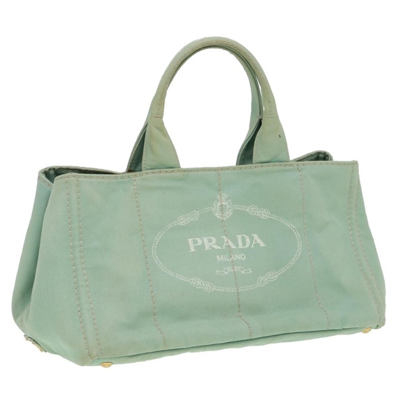 PRADA Canapa GM Hand Bag Canvas Green Auth hk1388 - Picture 1 of 16